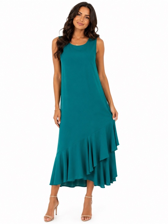 Boston Proper Dresses & Skirts - Boston Proper Size XL NWT Green Sleeveless Ruffle Hem Midi Dress Elegant